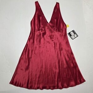 Vintage Marilyn Monroe Warners Silk Slip Dress NOS Red Mini Romantic Elegant L